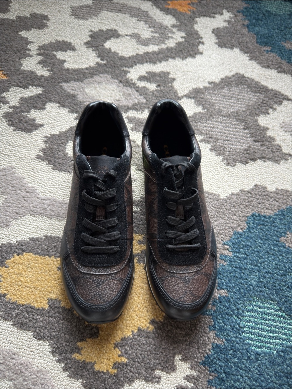 Coach Brown & Black Signature Panel Sneakers